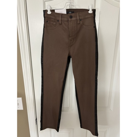 7 for All Mankind HW Cropped Straight Women's Size‎ 25  2-Toned Pants NWT - Picture 1 of 10